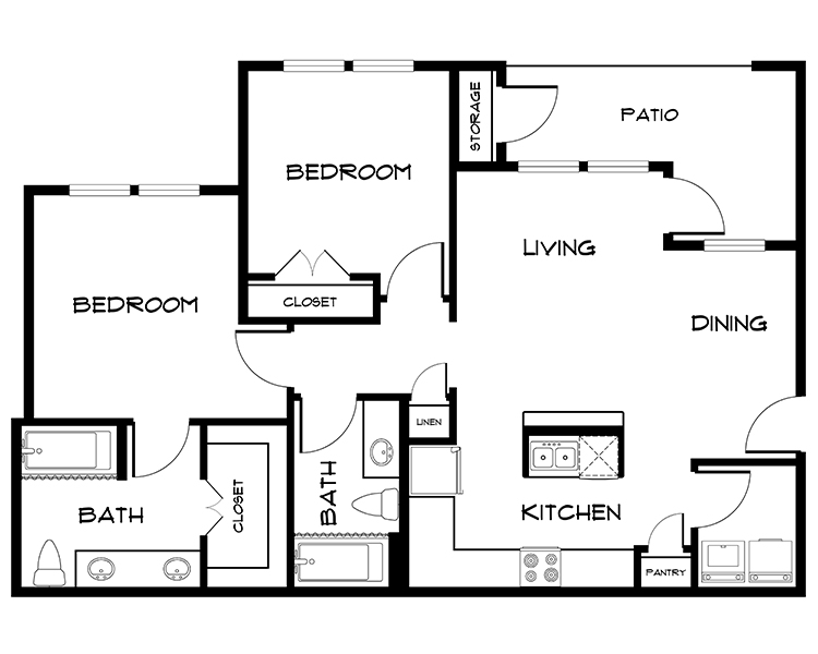 The Pebble Brook B2 Floor Plan Link, Will Pop Out Picture that Can Be Zoomed